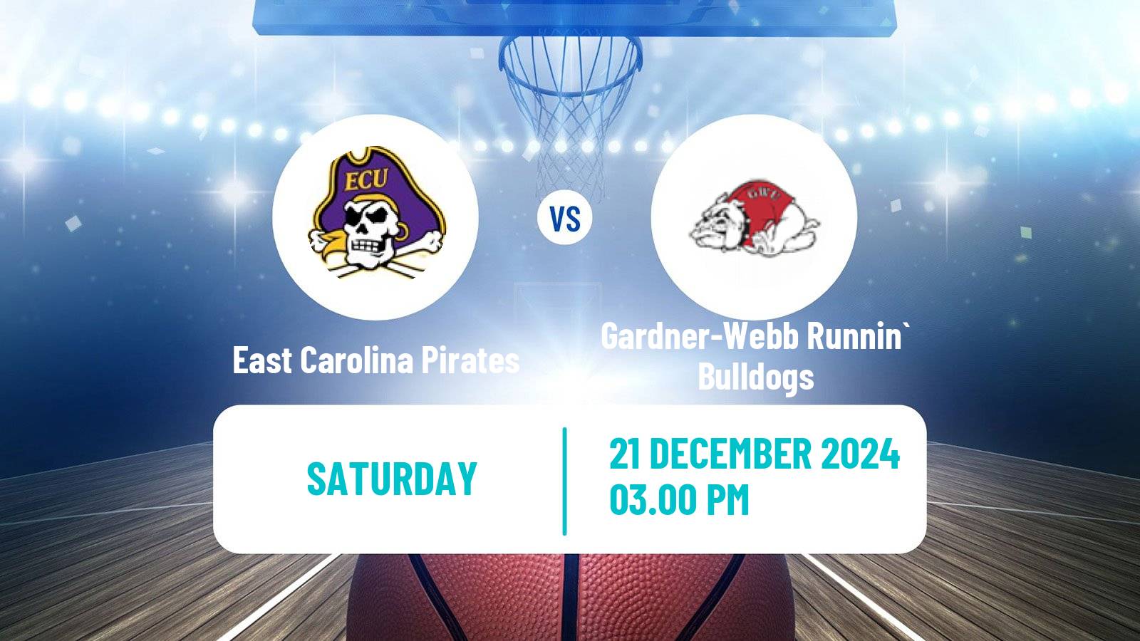 Basketball NCAA College Basketball East Carolina Pirates - Gardner-Webb Runnin` Bulldogs