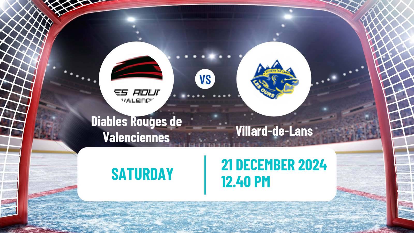 Hockey French D1 Ice Hockey Diables Rouges de Valenciennes - Villard-de-Lans