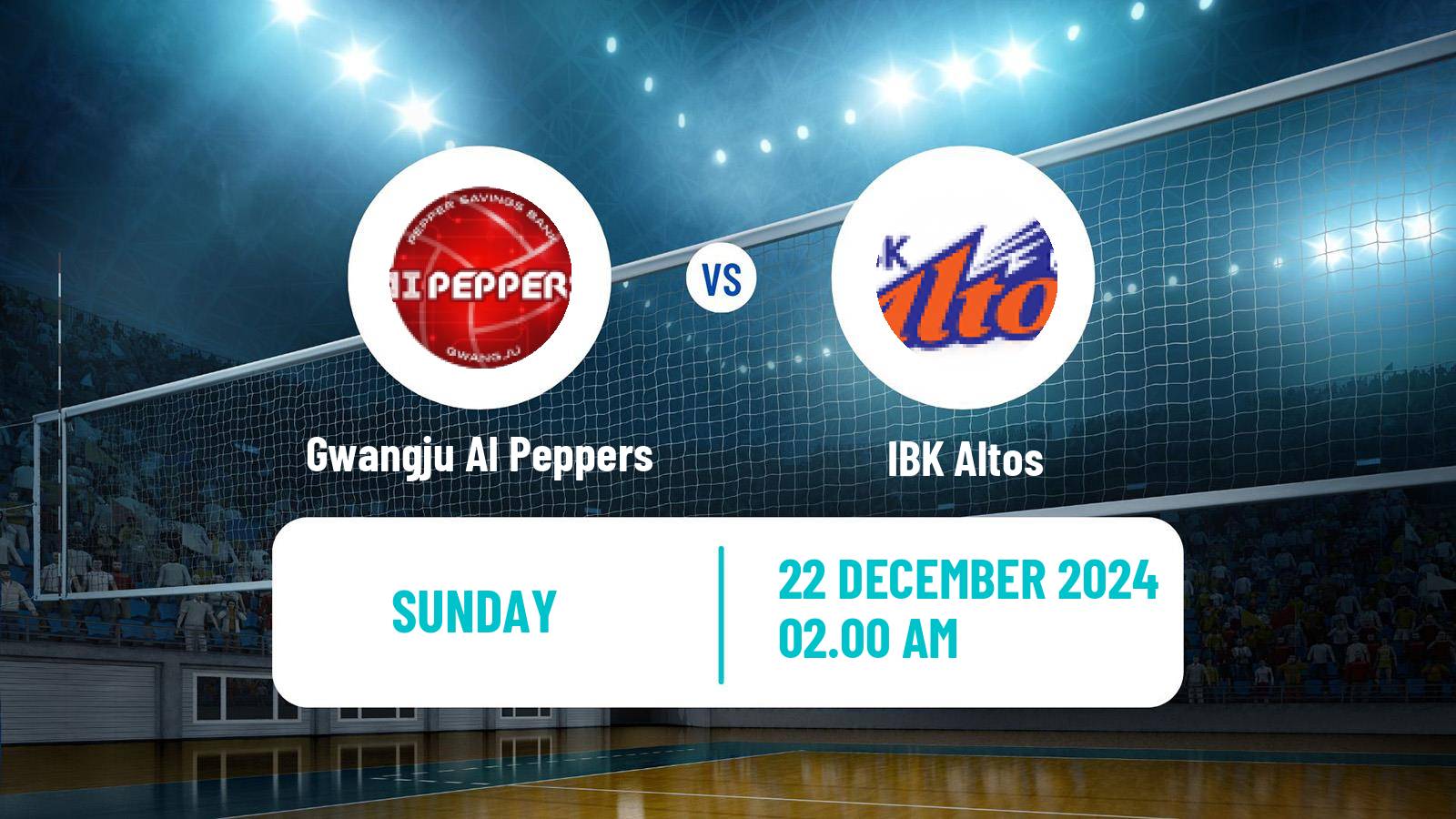 Volleyball South Korean V-League Women Gwangju AI Peppers - IBK Altos