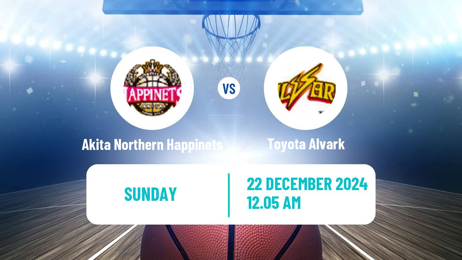 Basketball BJ League Akita Northern Happinets - Toyota Alvark