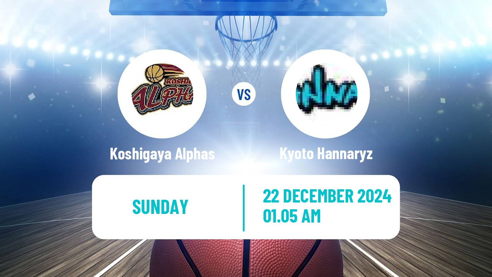 Basketball BJ League Koshigaya Alphas - Kyoto Hannaryz