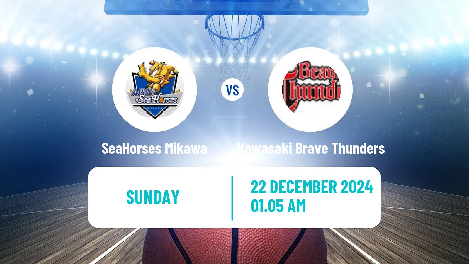 Basketball BJ League SeaHorses Mikawa - Kawasaki Brave Thunders