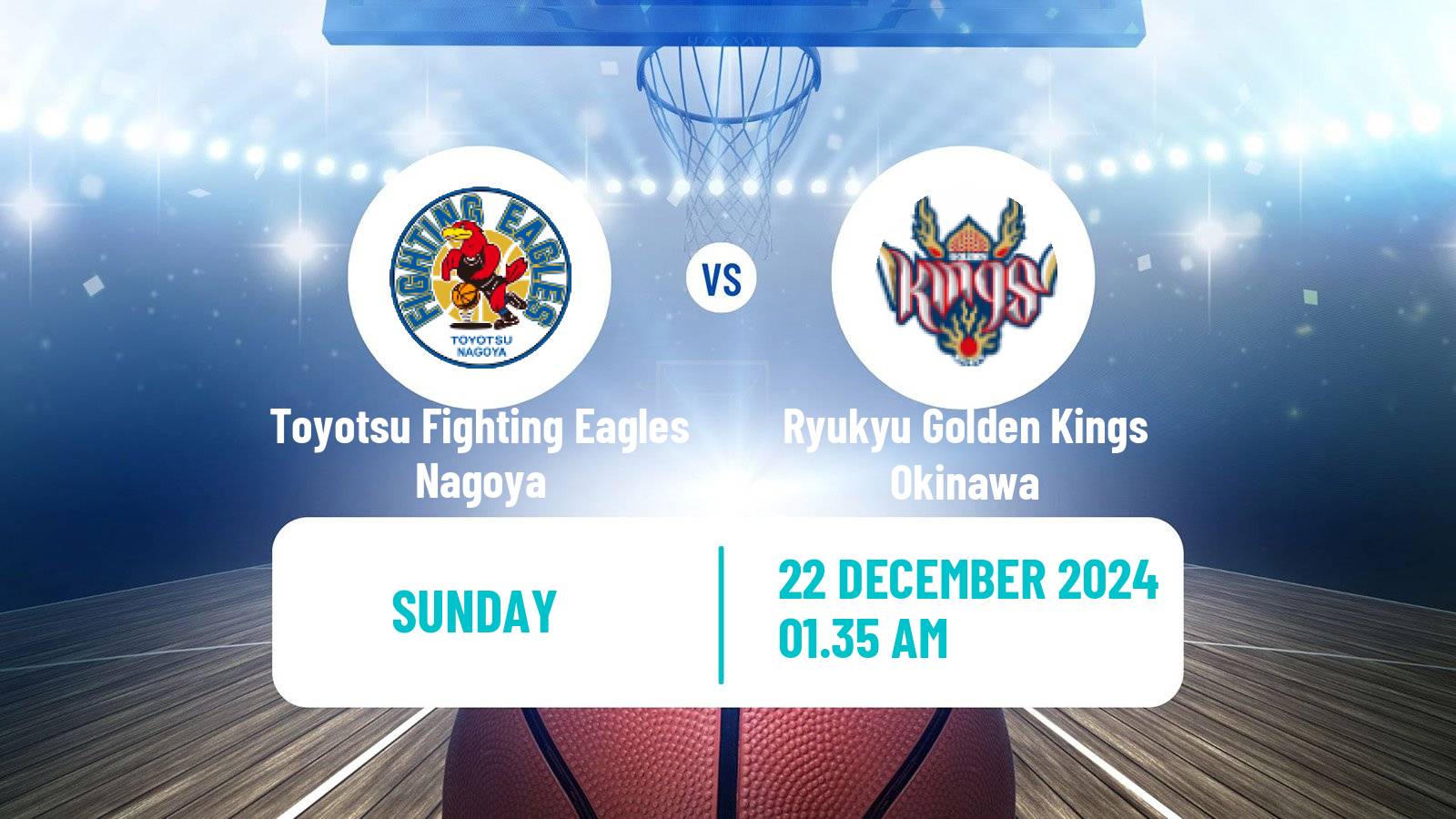 Basketball BJ League Toyotsu Fighting Eagles Nagoya - Ryukyu Golden Kings Okinawa