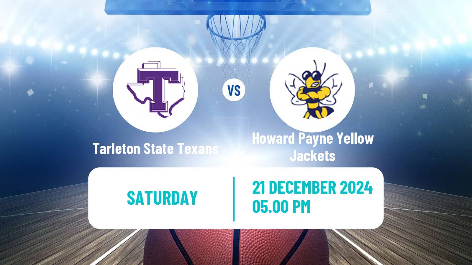 Basketball NCAA College Basketball Tarleton State Texans - Howard Payne Yellow Jackets