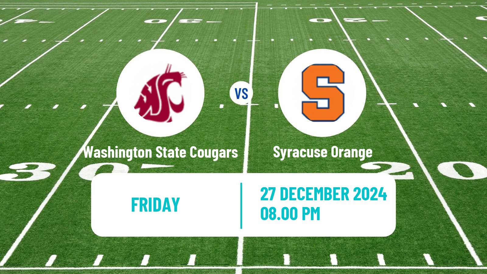 American football NCAA College Football Washington State Cougars - Syracuse Orange