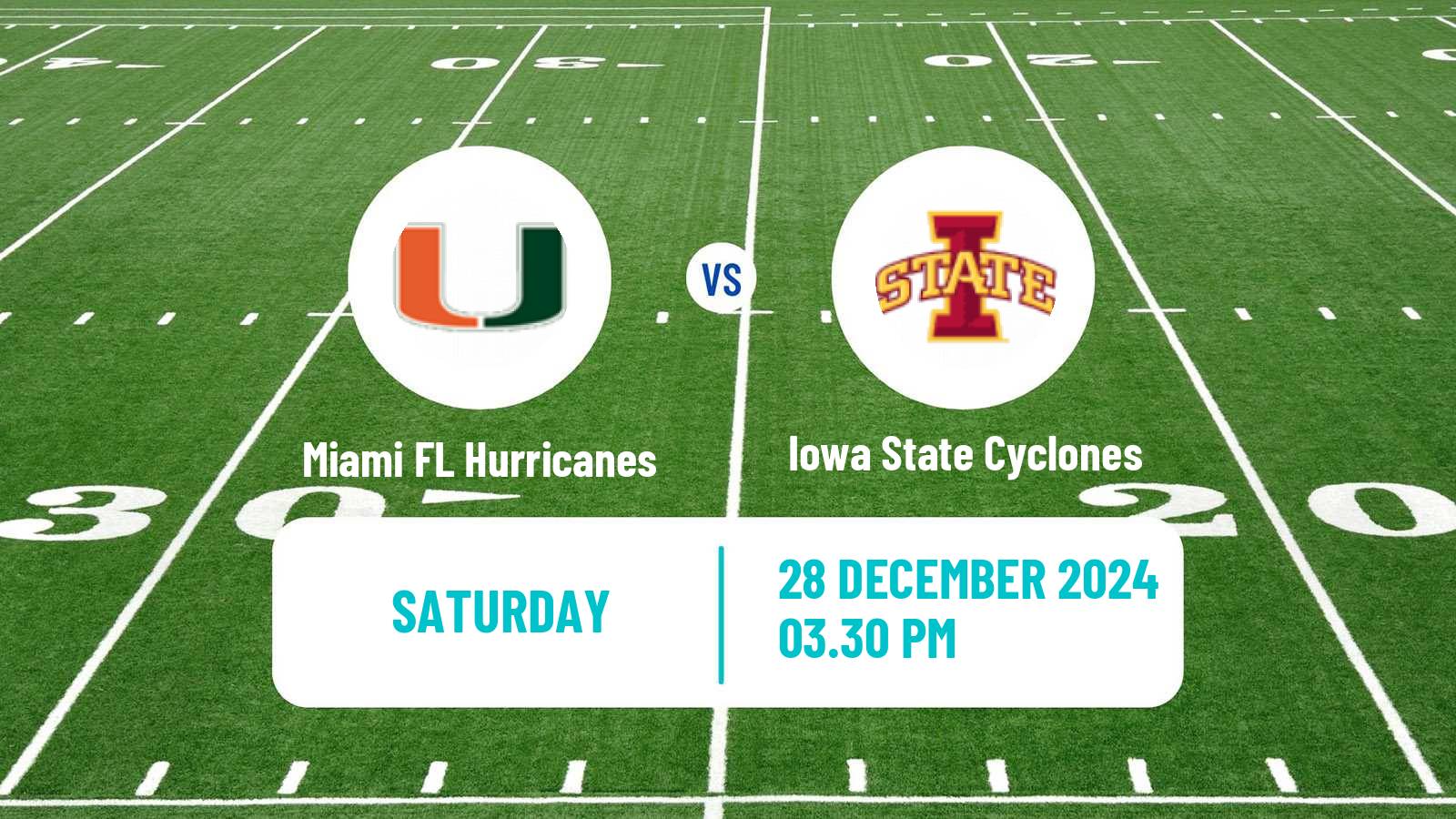 American football NCAA College Football Miami FL Hurricanes - Iowa State Cyclones