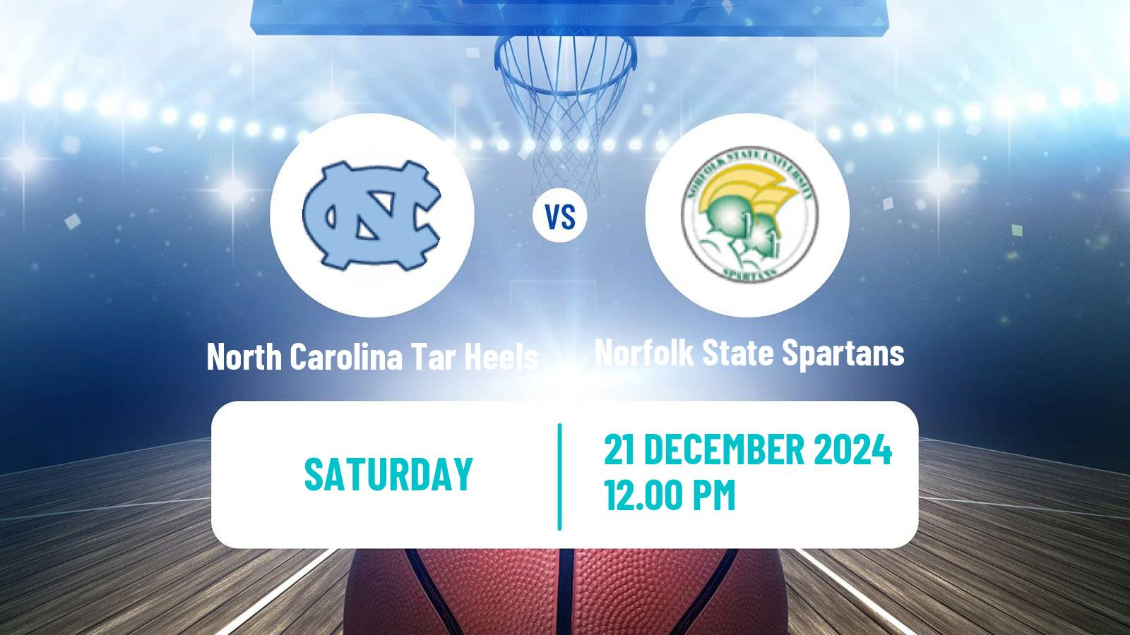 Basketball NCAA College Basketball Women North Carolina Tar Heels - Norfolk State Spartans