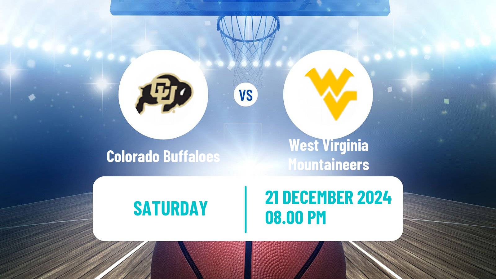 Basketball NCAA College Basketball Women Colorado Buffaloes - West Virginia Mountaineers