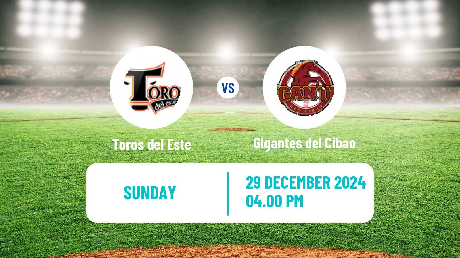 Baseball LIDOM Toros del Este - Gigantes del Cibao