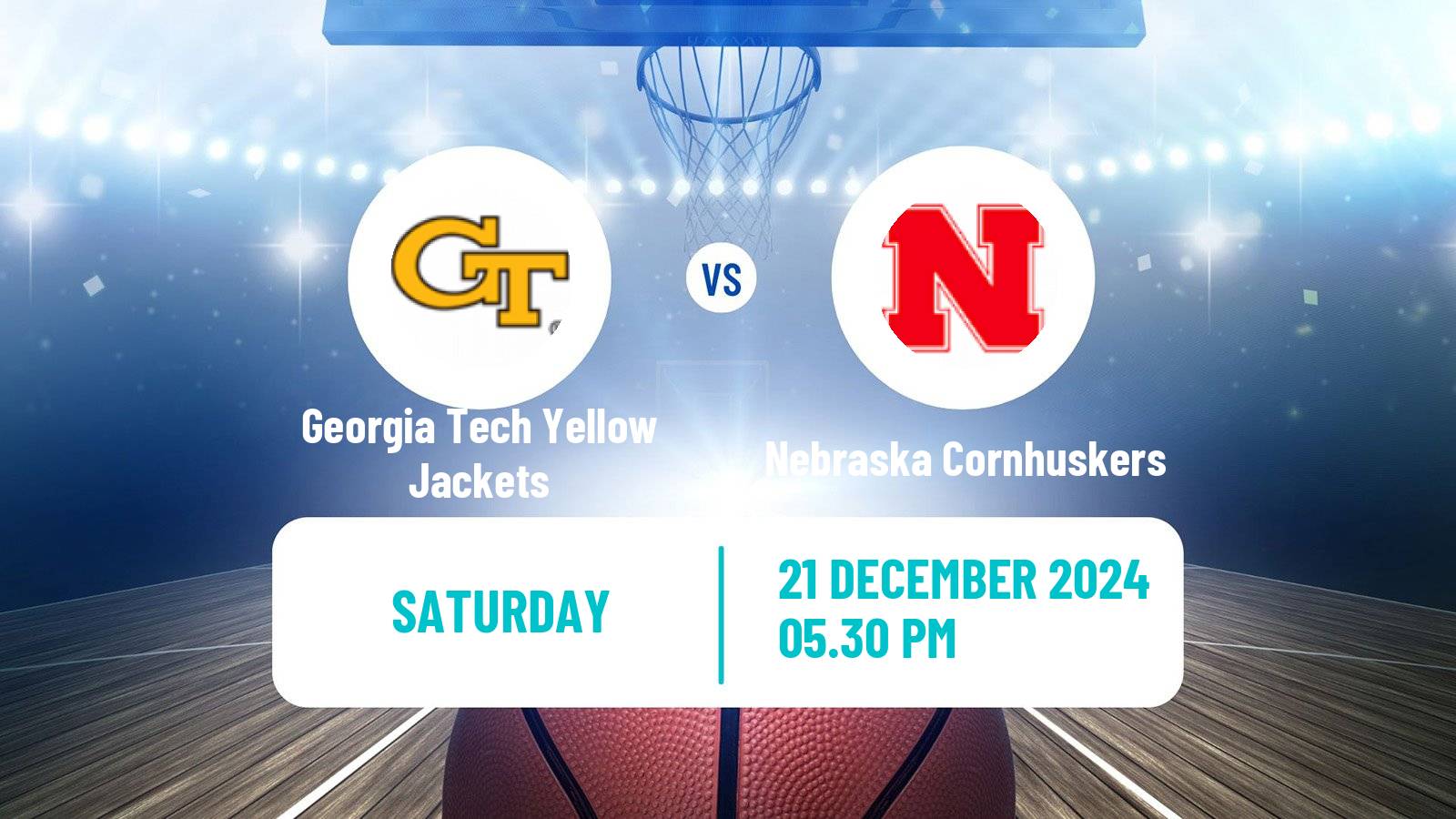 Basketball NCAA College Basketball Women Georgia Tech Yellow Jackets - Nebraska Cornhuskers