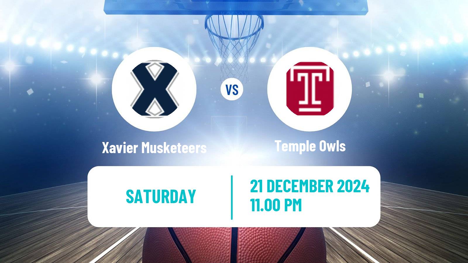 Basketball NCAA College Basketball Women Xavier Musketeers - Temple Owls