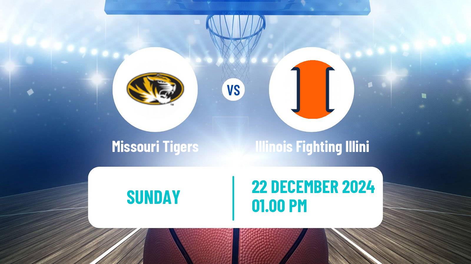 Basketball NCAA College Basketball Missouri Tigers - Illinois Fighting Illini