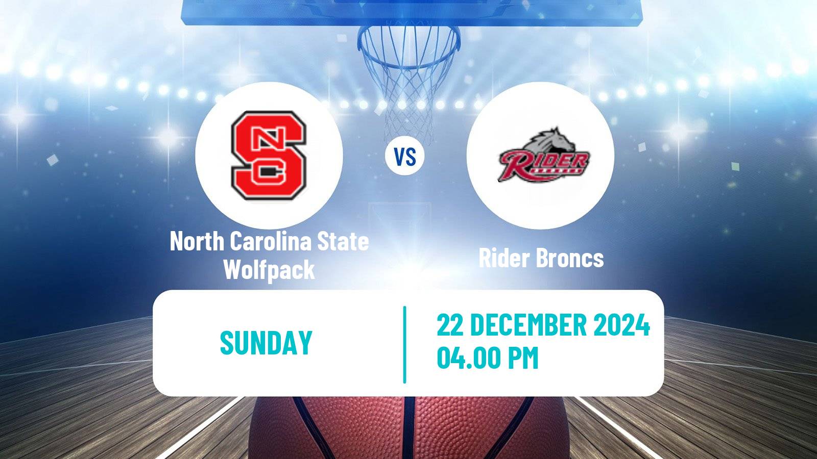 Basketball NCAA College Basketball North Carolina State Wolfpack - Rider Broncs