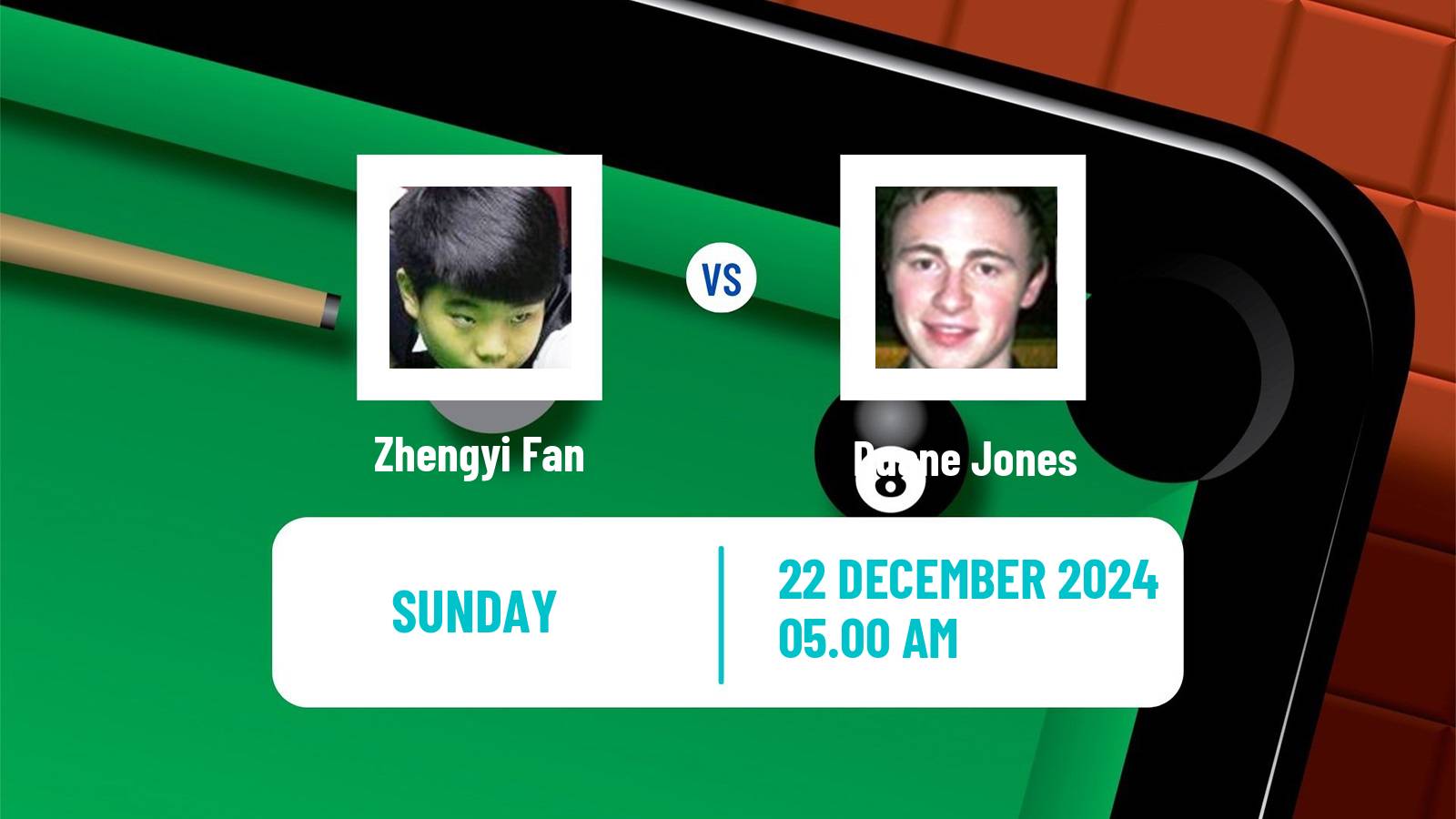 Snooker World Open Zhengyi Fan - Duane Jones