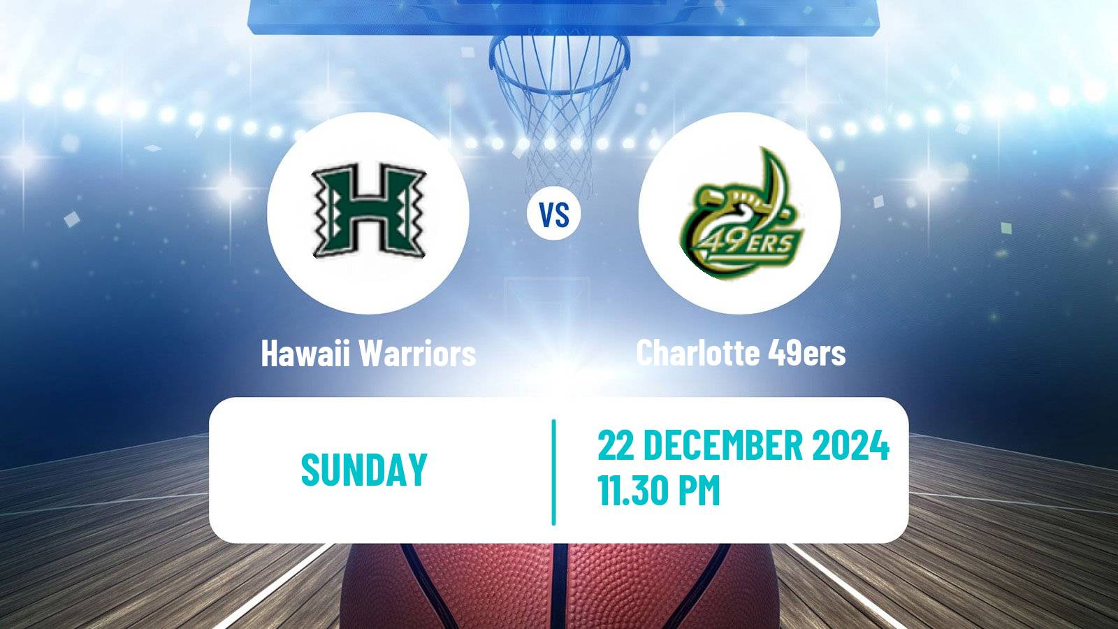 Basketball NCAA College Basketball Hawaii Warriors - Charlotte 49ers