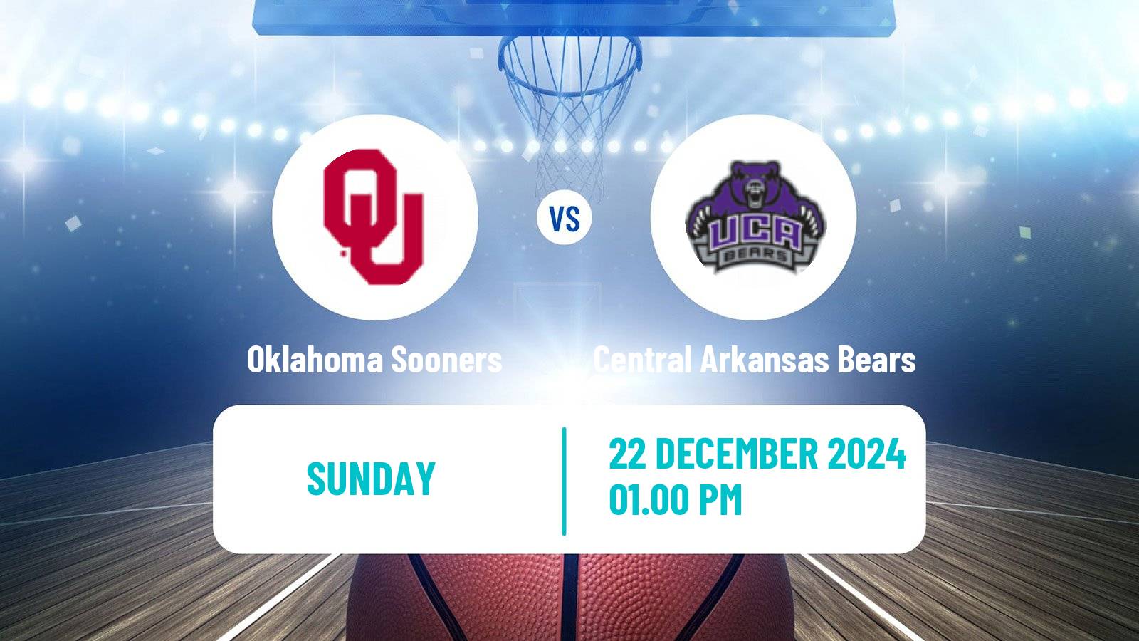 Basketball NCAA College Basketball Oklahoma Sooners - Central Arkansas Bears