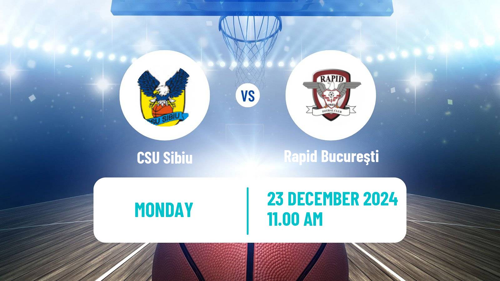 Basketball Romanian Divizia A Basketball CSU Sibiu - Rapid Bucureşti