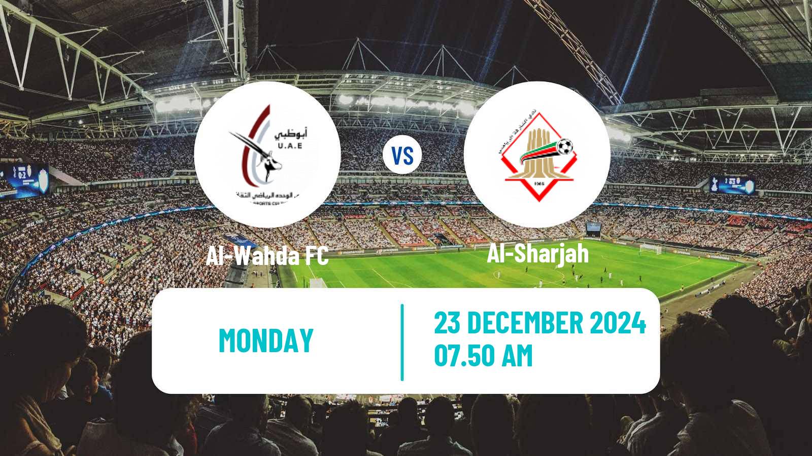 Soccer UAE League Cup Al-Wahda - Al-Sharjah