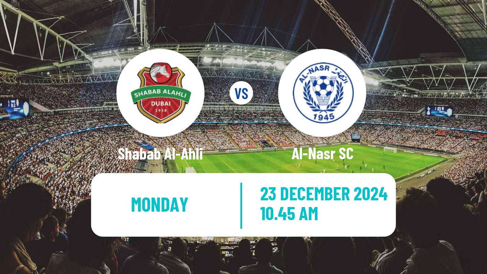 Soccer UAE League Cup Shabab Al-Ahli - Al-Nasr