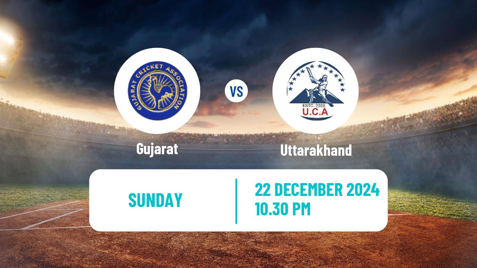 Cricket Vijay Hazare Trophy Gujarat - Uttarakhand