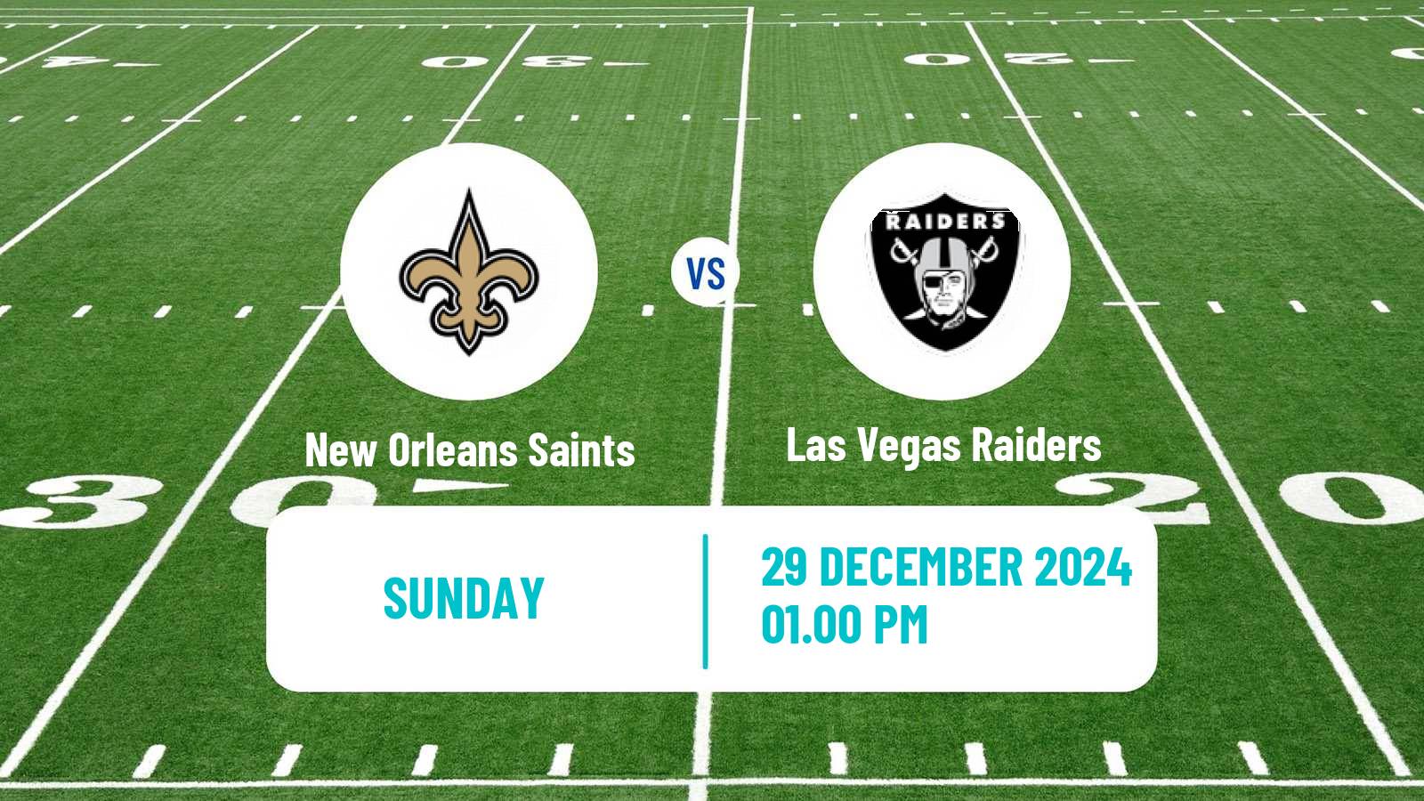 American football NFL New Orleans Saints - Las Vegas Raiders