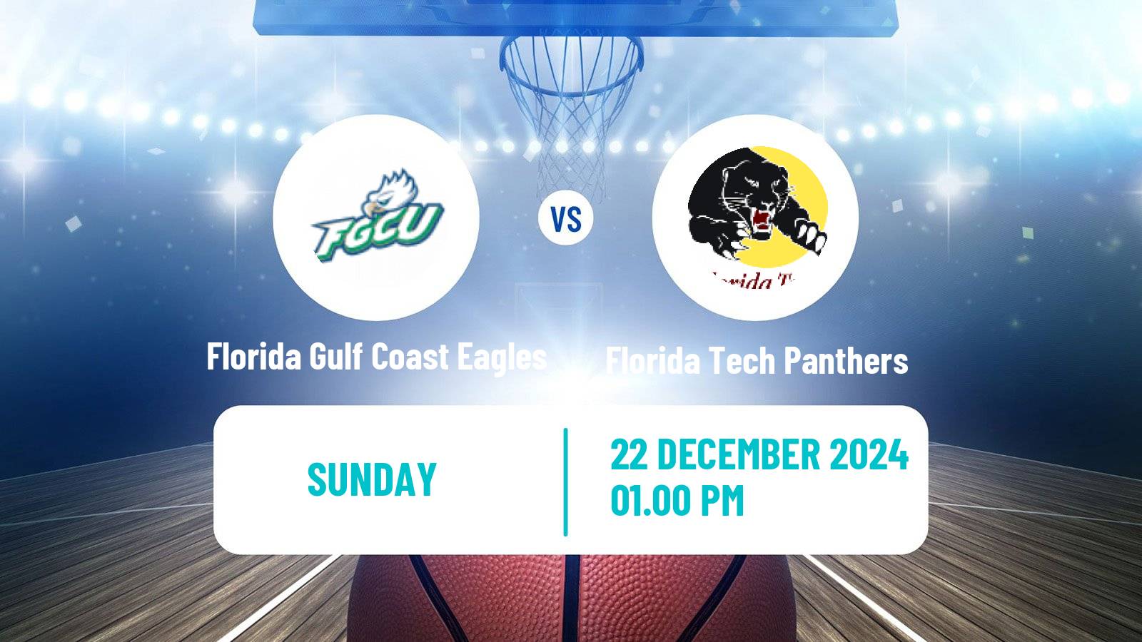 Basketball NCAA College Basketball Florida Gulf Coast Eagles - Florida Tech Panthers