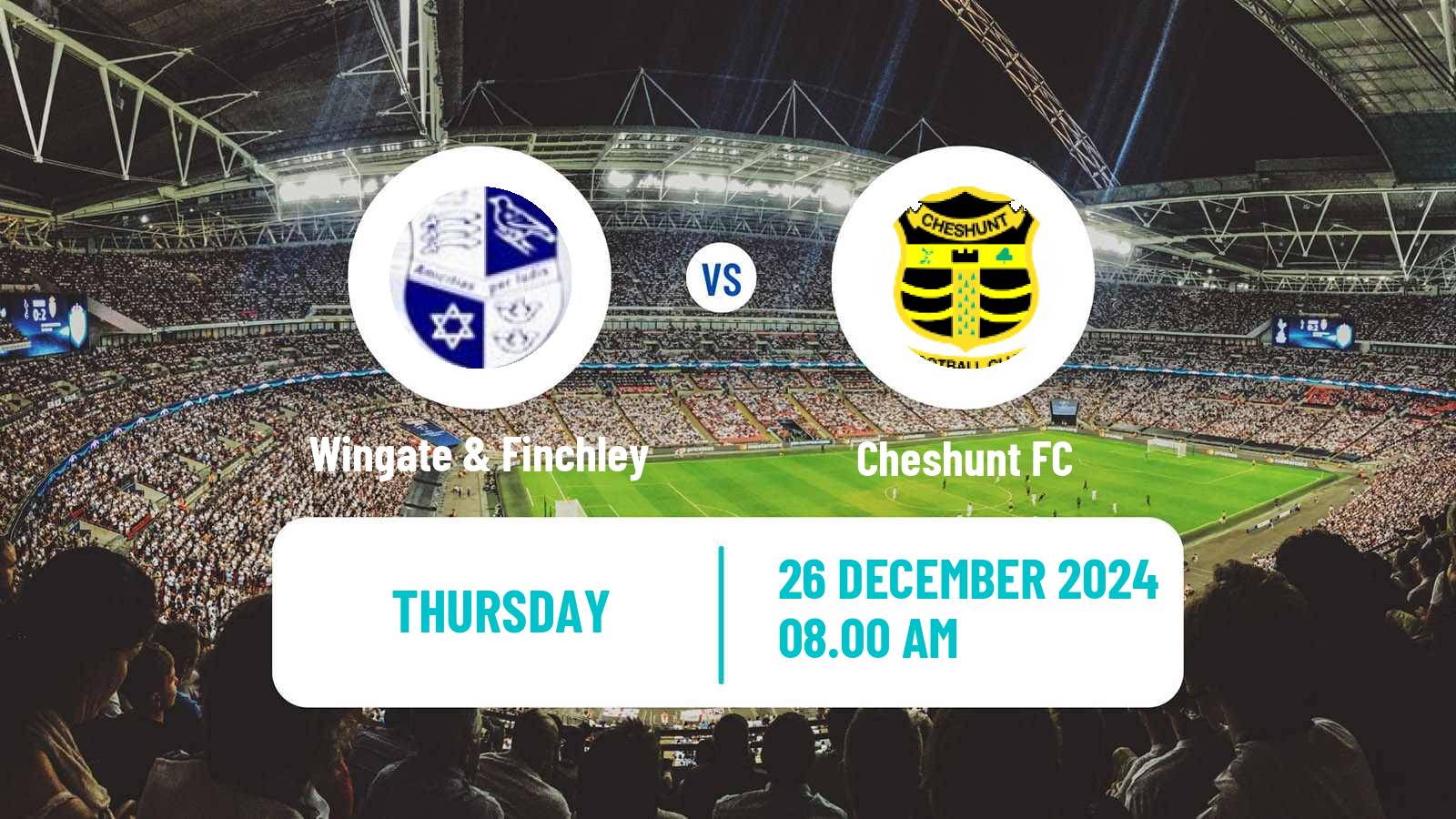 Soccer English Isthmian League Premier Division Wingate & Finchley - Cheshunt