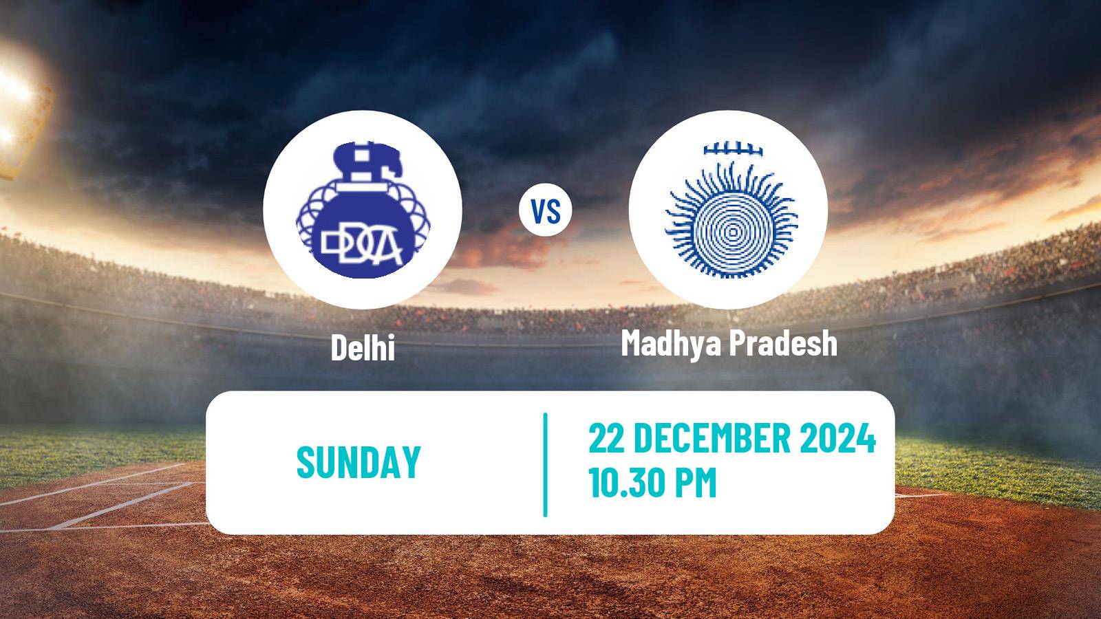 Cricket Vijay Hazare Trophy Delhi - Madhya Pradesh