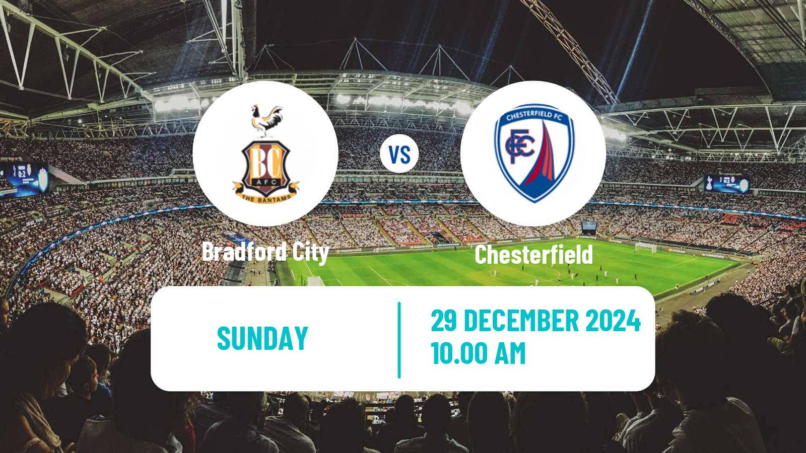 Soccer English League Two Bradford City - Chesterfield