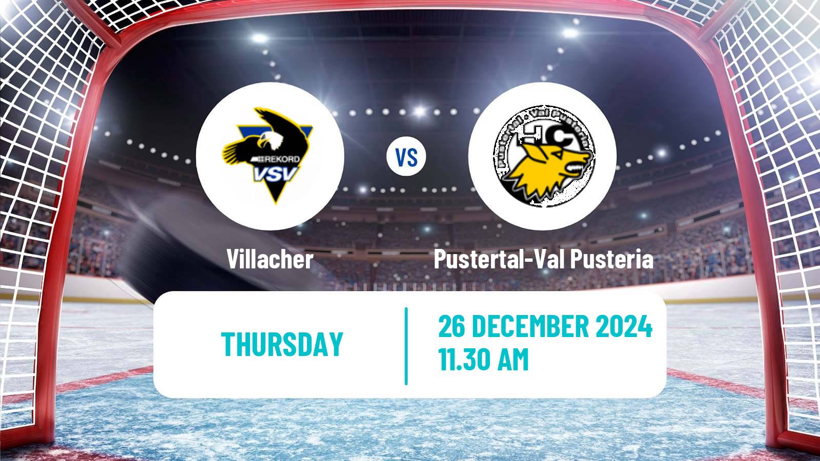 Hockey Austrian Ice Hockey League Villacher - Pustertal-Val Pusteria