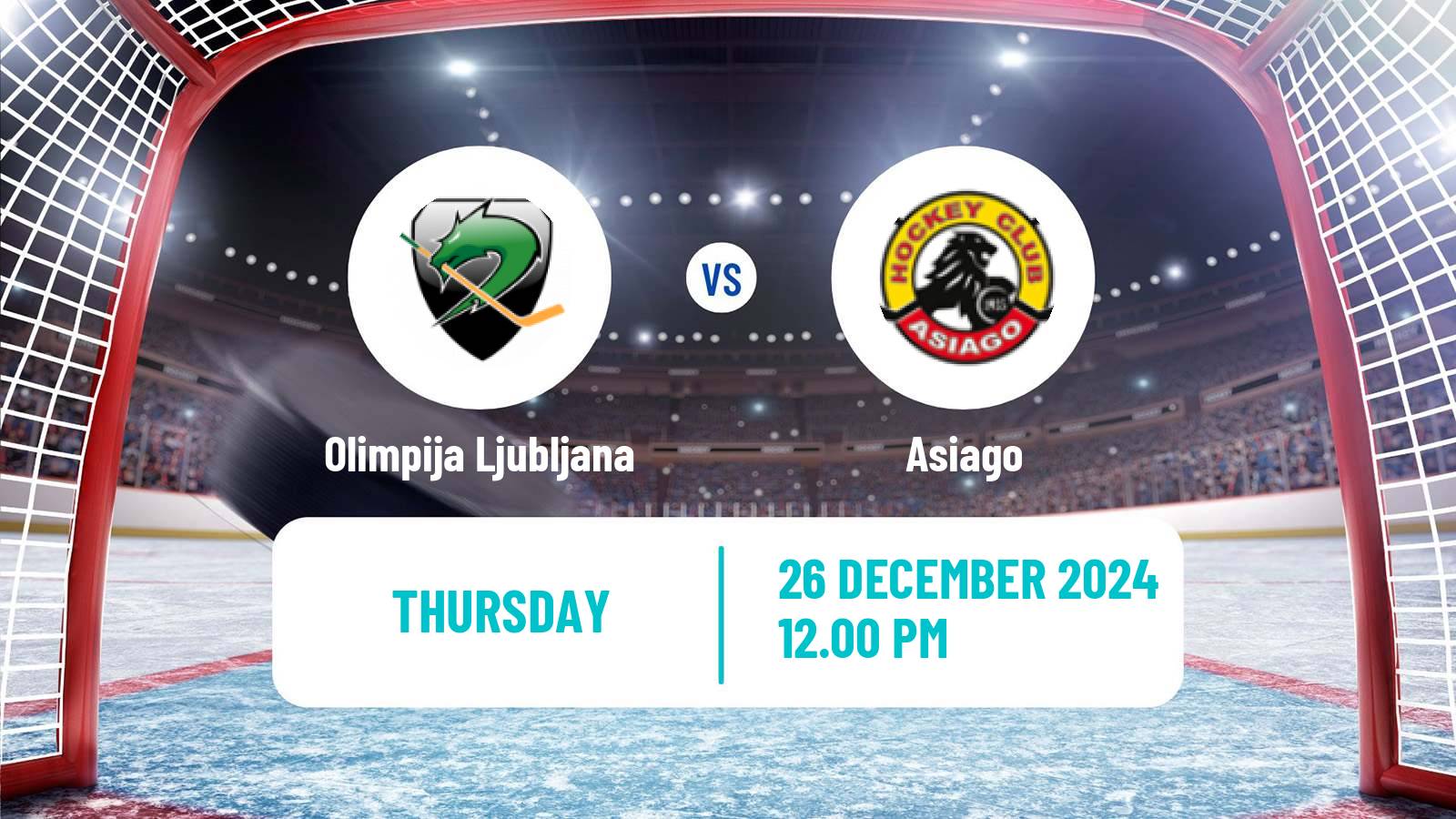 Hockey Austrian Ice Hockey League Olimpija Ljubljana - Asiago