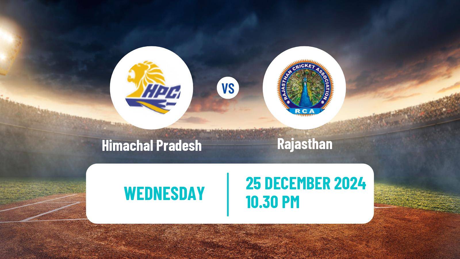 Cricket Vijay Hazare Trophy Himachal Pradesh - Rajasthan