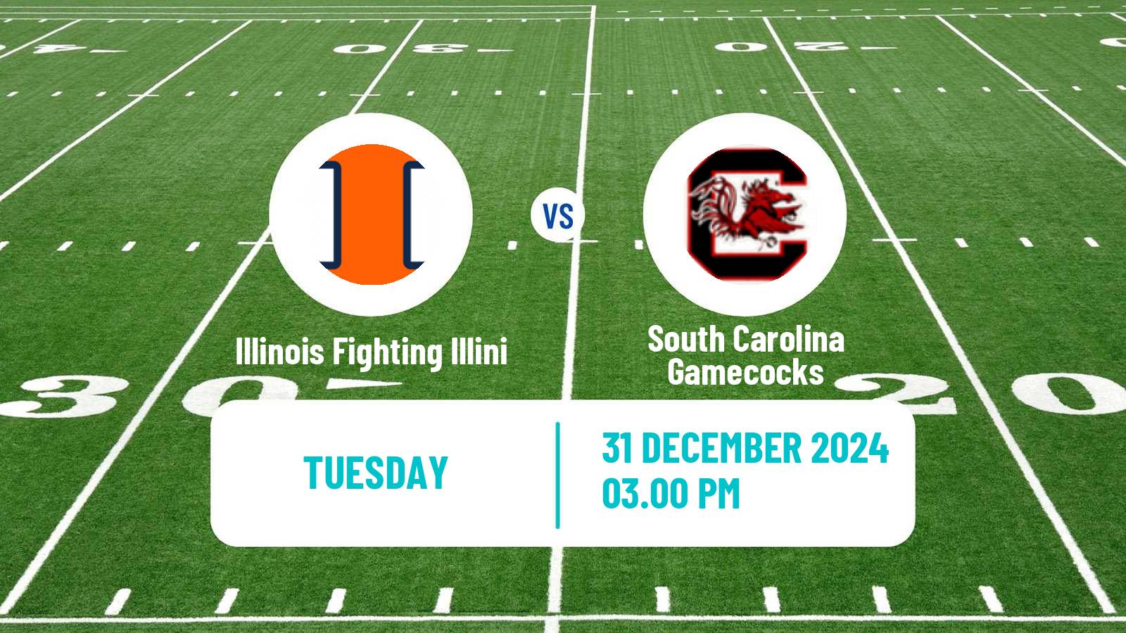 American football NCAA College Football Illinois Fighting Illini - South Carolina Gamecocks