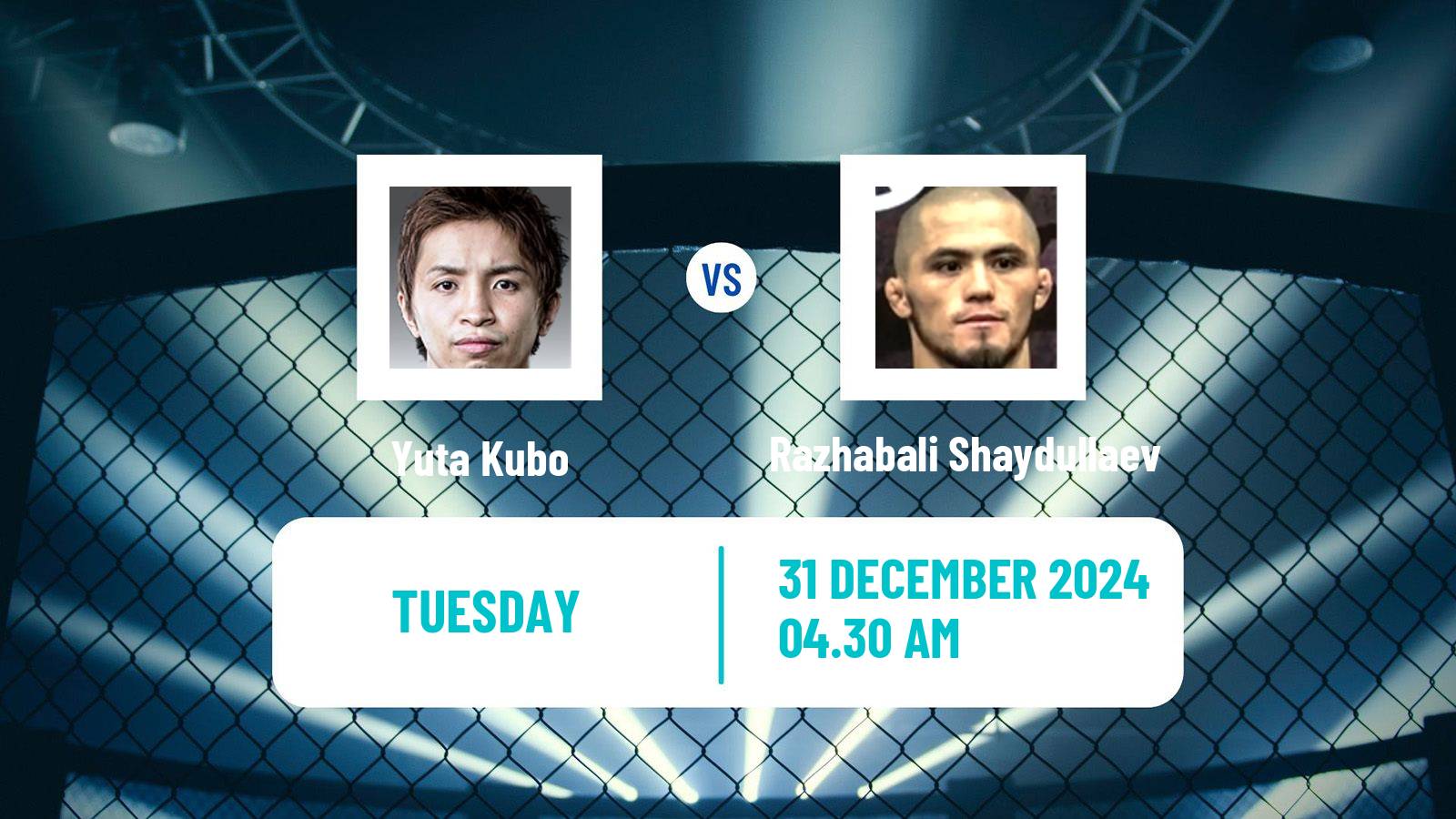 MMA Featherweight Rizin Men Yuta Kubo - Razhabali Shaydullaev