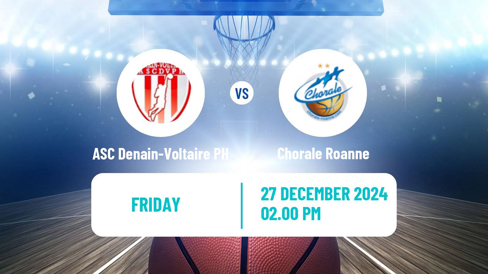 Basketball French LNB Pro B ASC Denain-Voltaire PH - Chorale Roanne