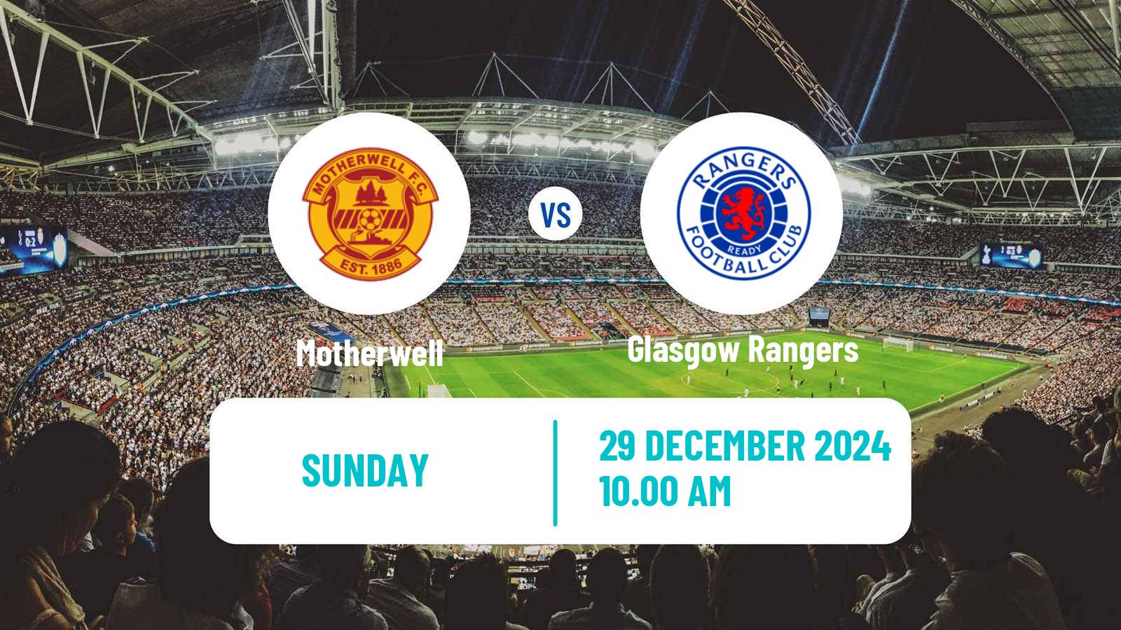 Soccer Scottish Premier League Motherwell - Glasgow Rangers