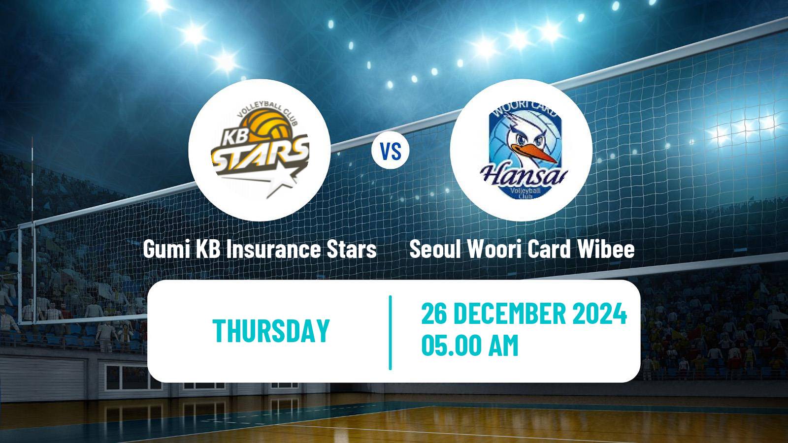 Volleyball South Korean V-League Gumi KB Insurance Stars - Seoul Woori Card Wibee