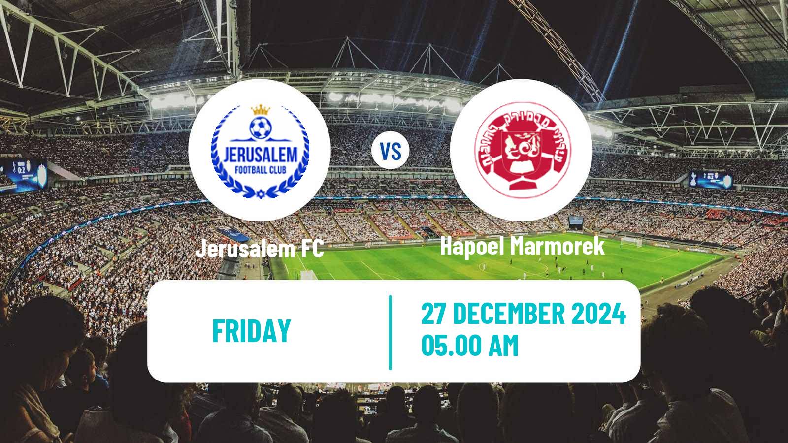 Soccer Israeli Liga Alef South Jerusalem FC - Hapoel Marmorek