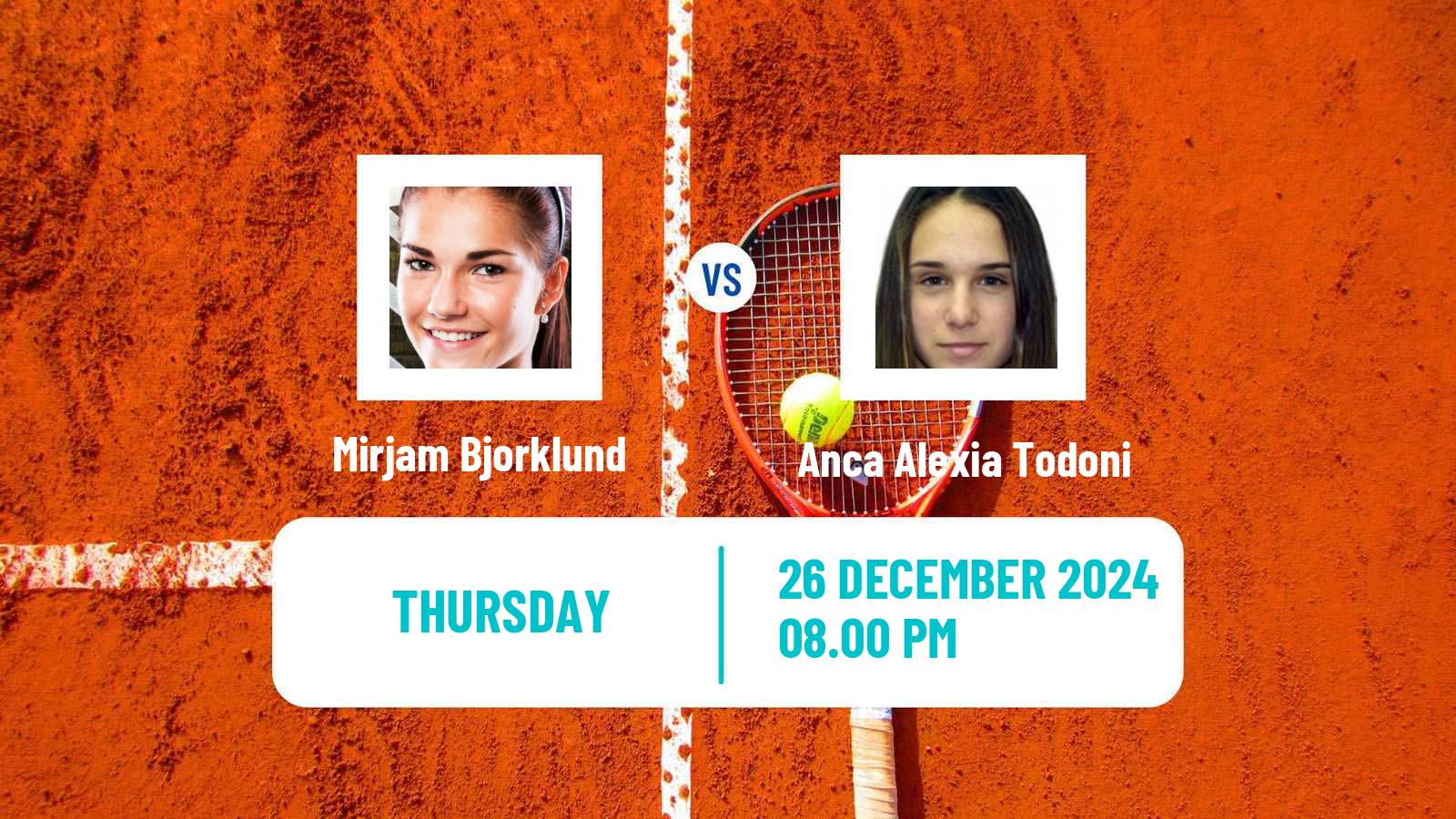 Tennis WTA Brisbane Mirjam Bjorklund - Anca Alexia Todoni