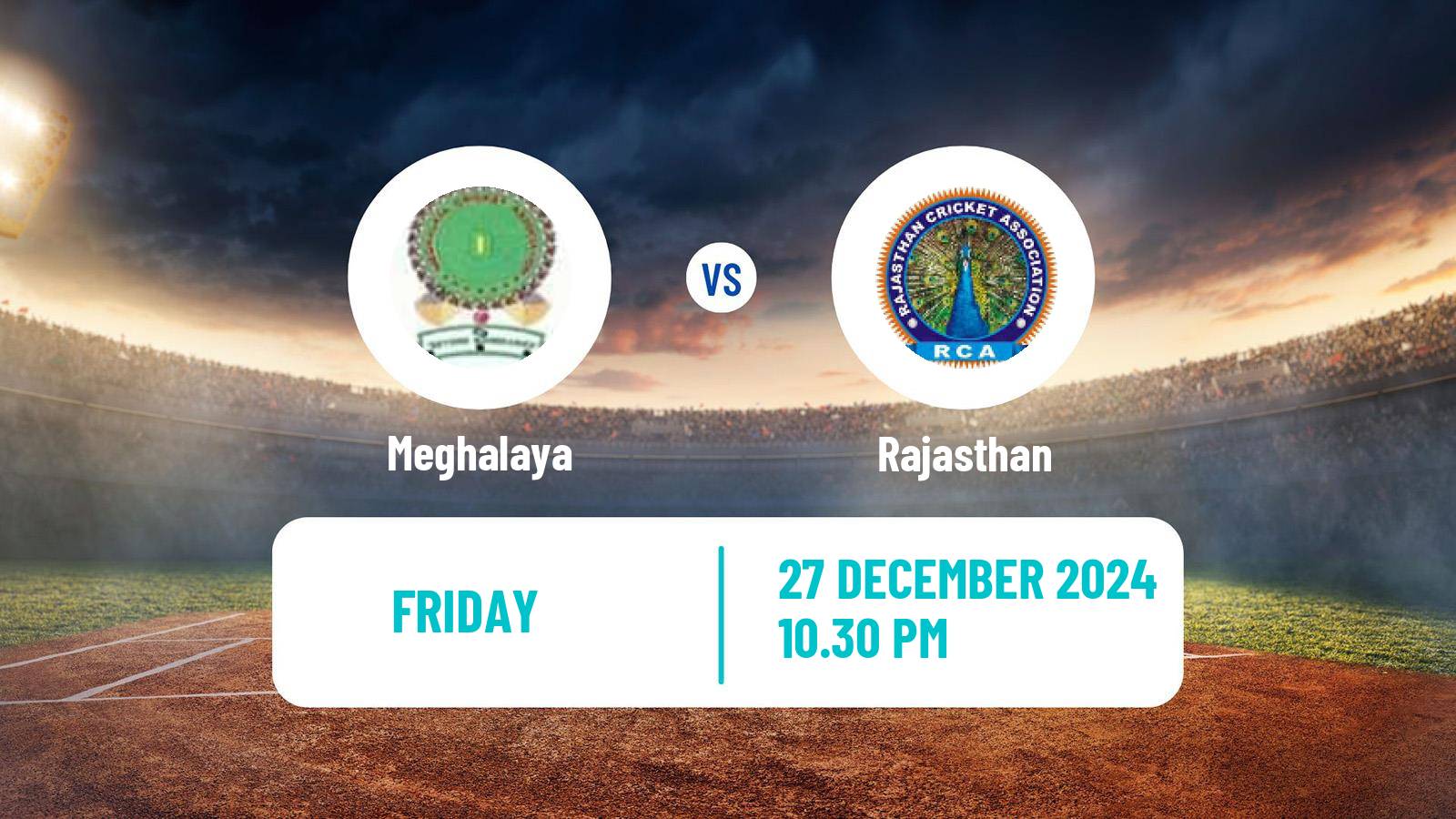 Cricket Vijay Hazare Trophy Meghalaya - Rajasthan