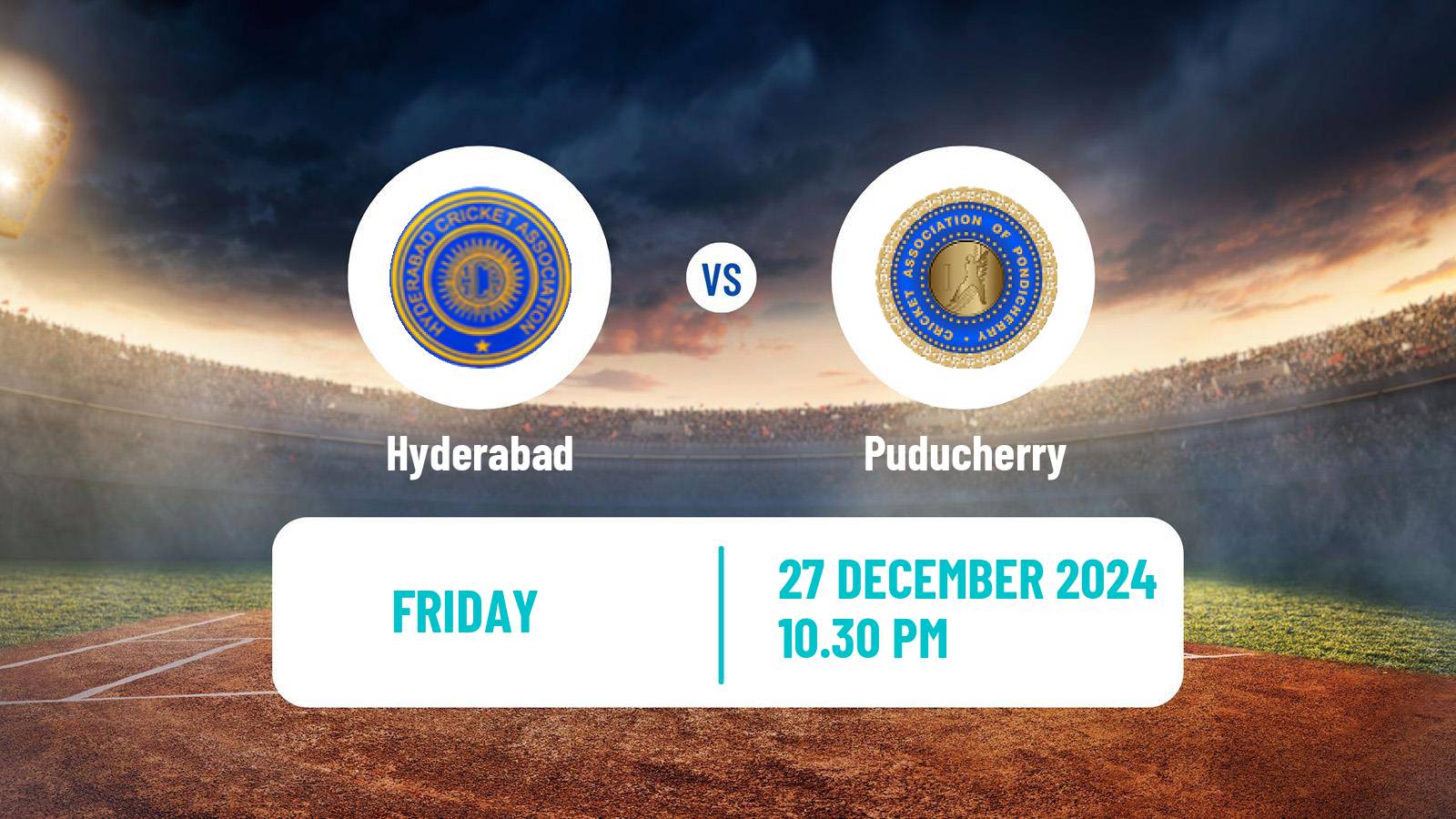 Cricket Vijay Hazare Trophy Hyderabad - Puducherry