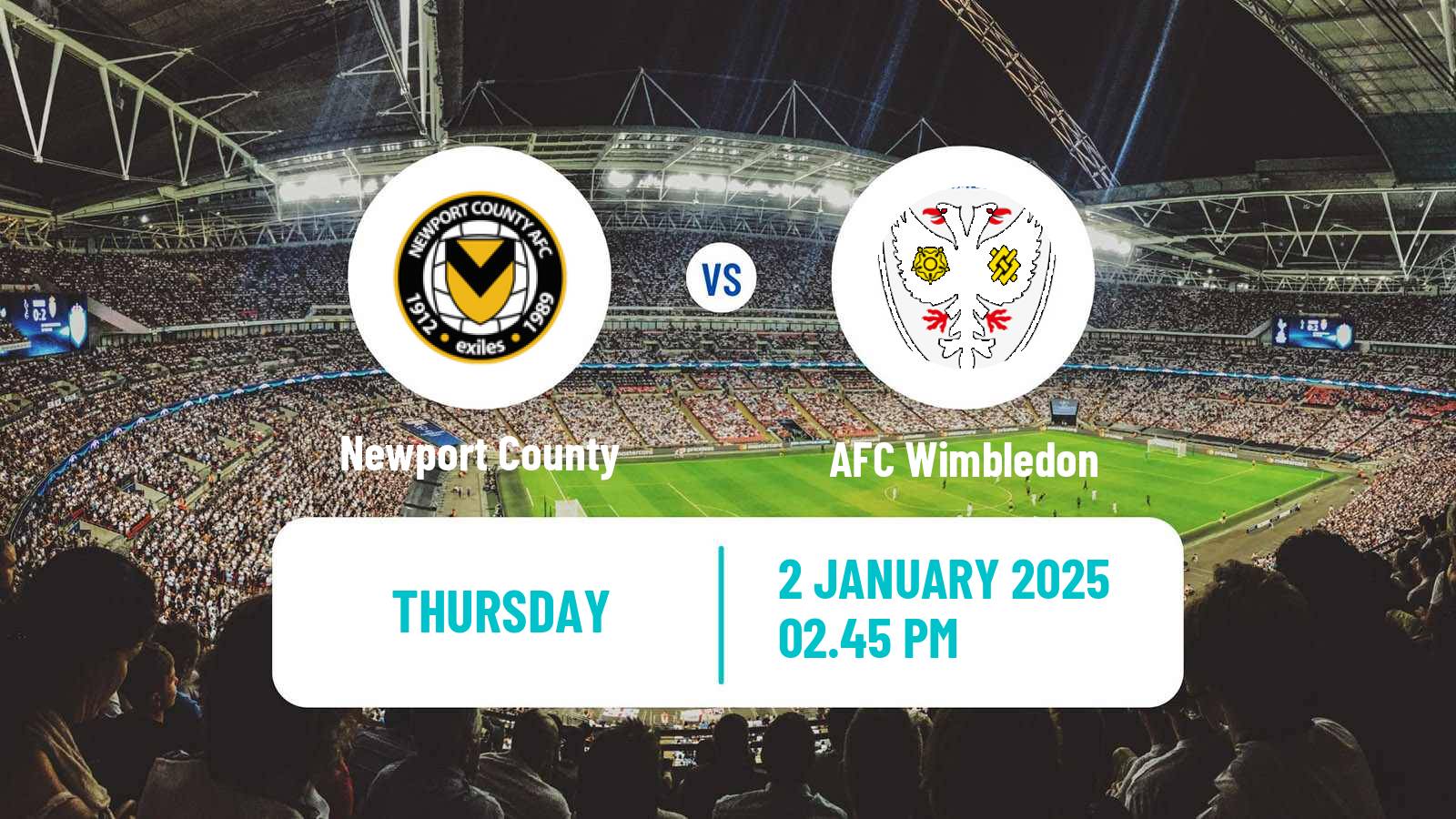 Soccer English League Two Newport County - AFC Wimbledon