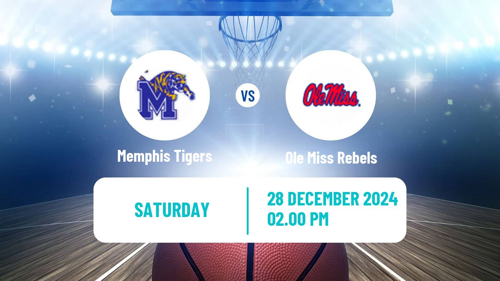 Basketball NCAA College Basketball Memphis Tigers - Ole Miss Rebels