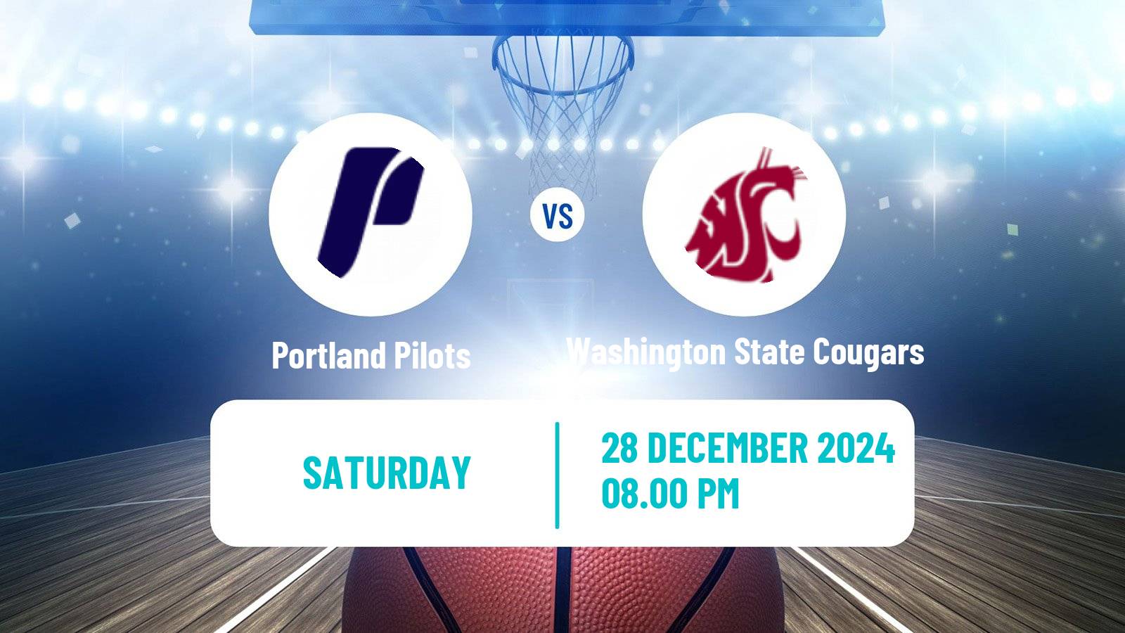 Basketball NCAA College Basketball Portland Pilots - Washington State Cougars