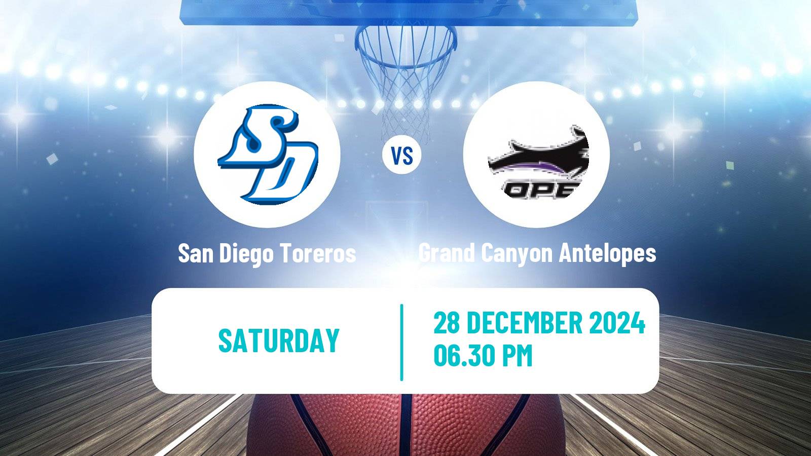 Basketball NCAA College Basketball San Diego Toreros - Grand Canyon Antelopes