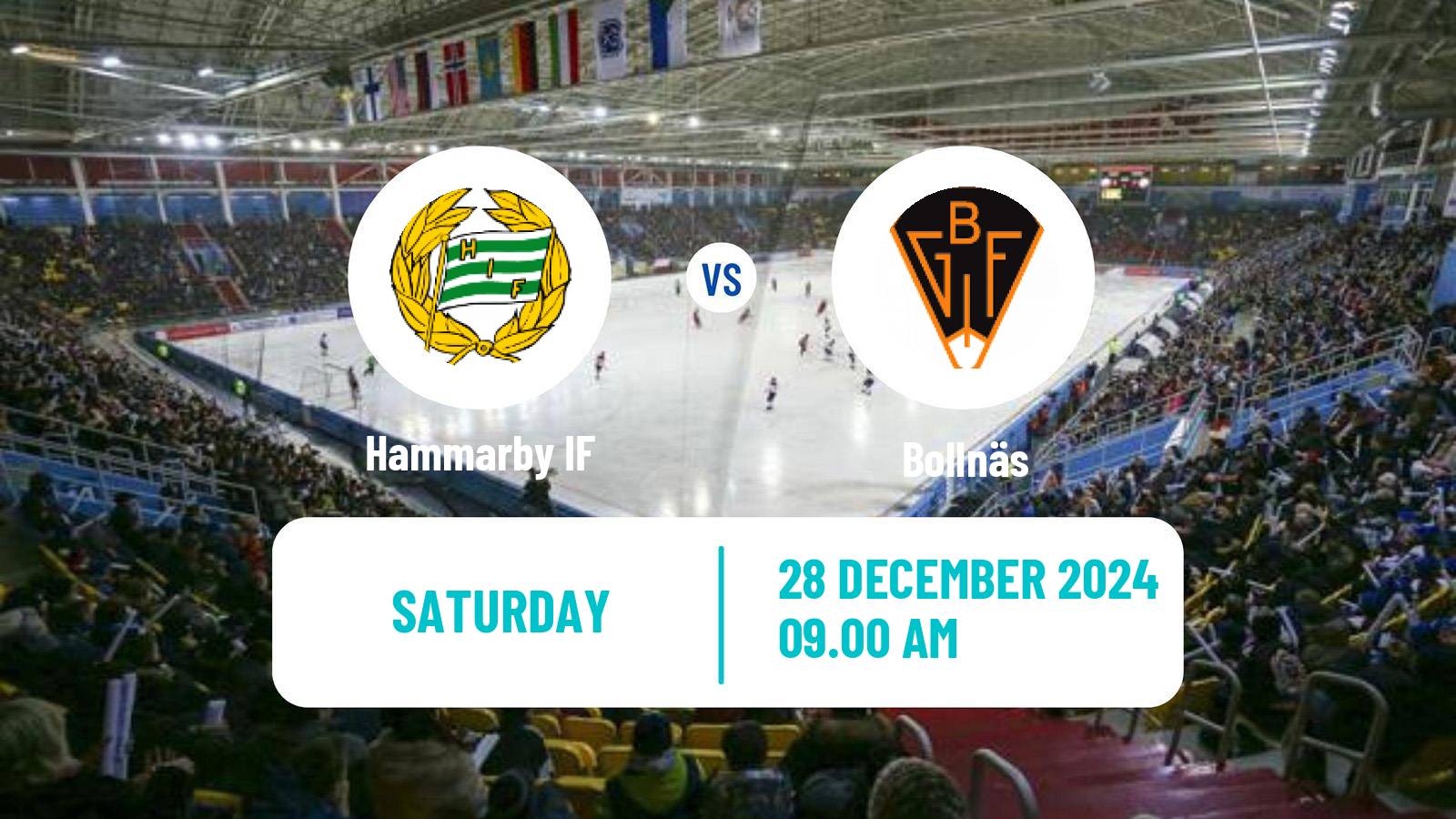 Bandy Swedish Elitserien Bandy Hammarby IF - Bollnäs