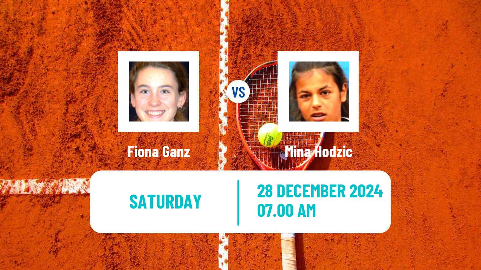 Tennis ITF W15 Antalya 22 Women Fiona Ganz - Mina Hodzic