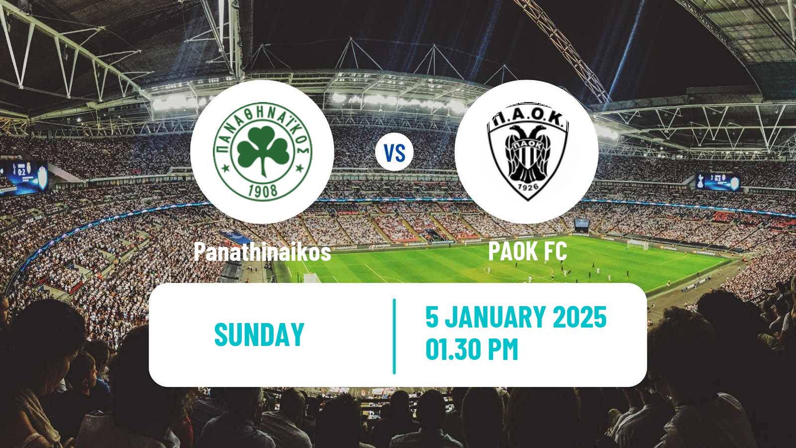 Soccer Greek Super League Panathinaikos - PAOK