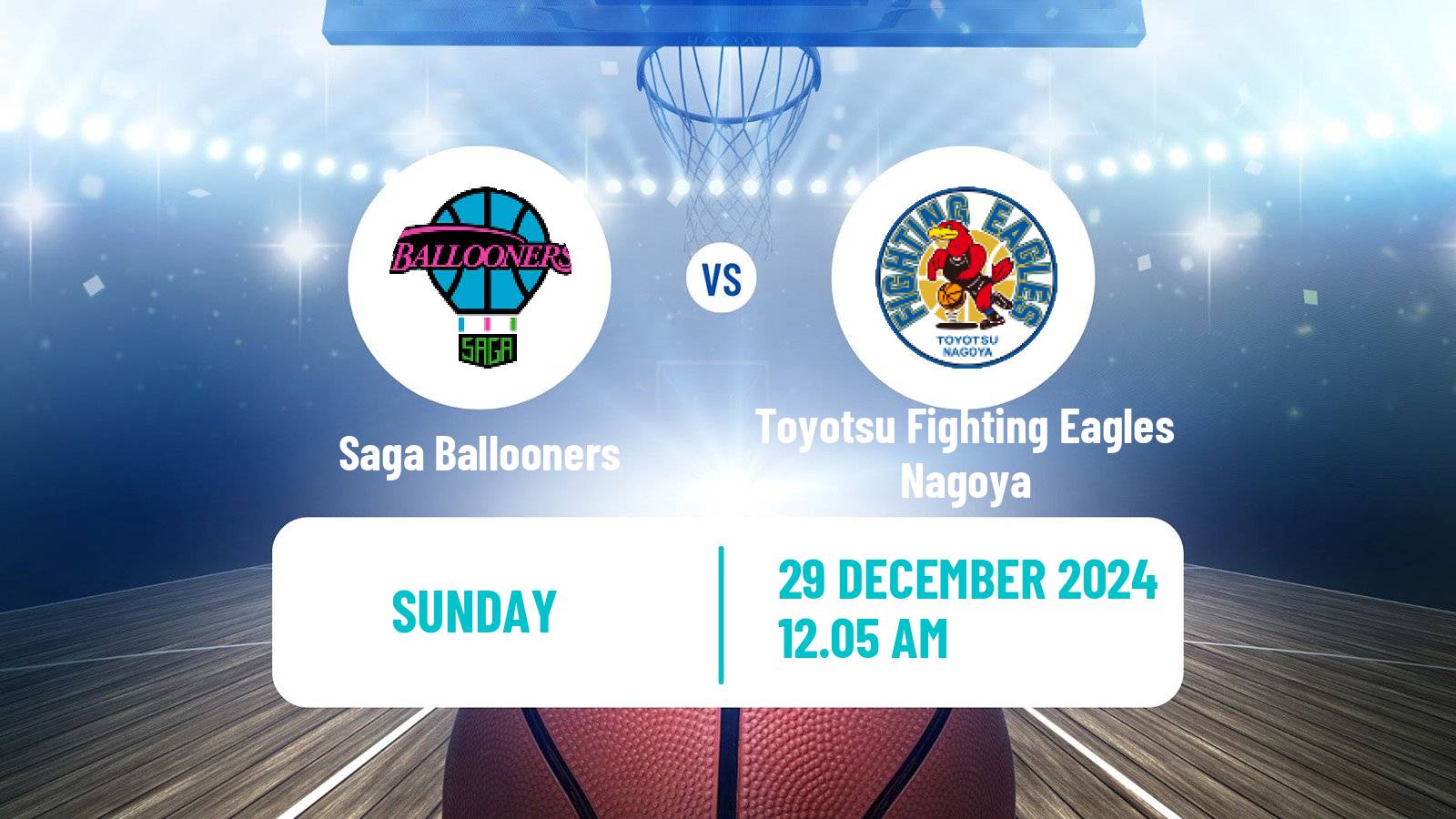 Basketball BJ League Saga Ballooners - Toyotsu Fighting Eagles Nagoya