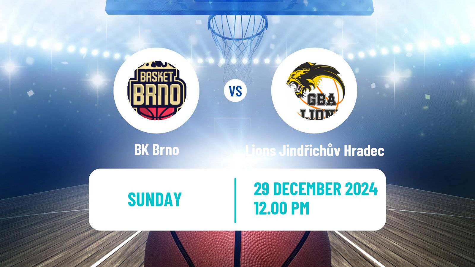 Basketball Czech NBL Brno - Lions Jindřichův Hradec